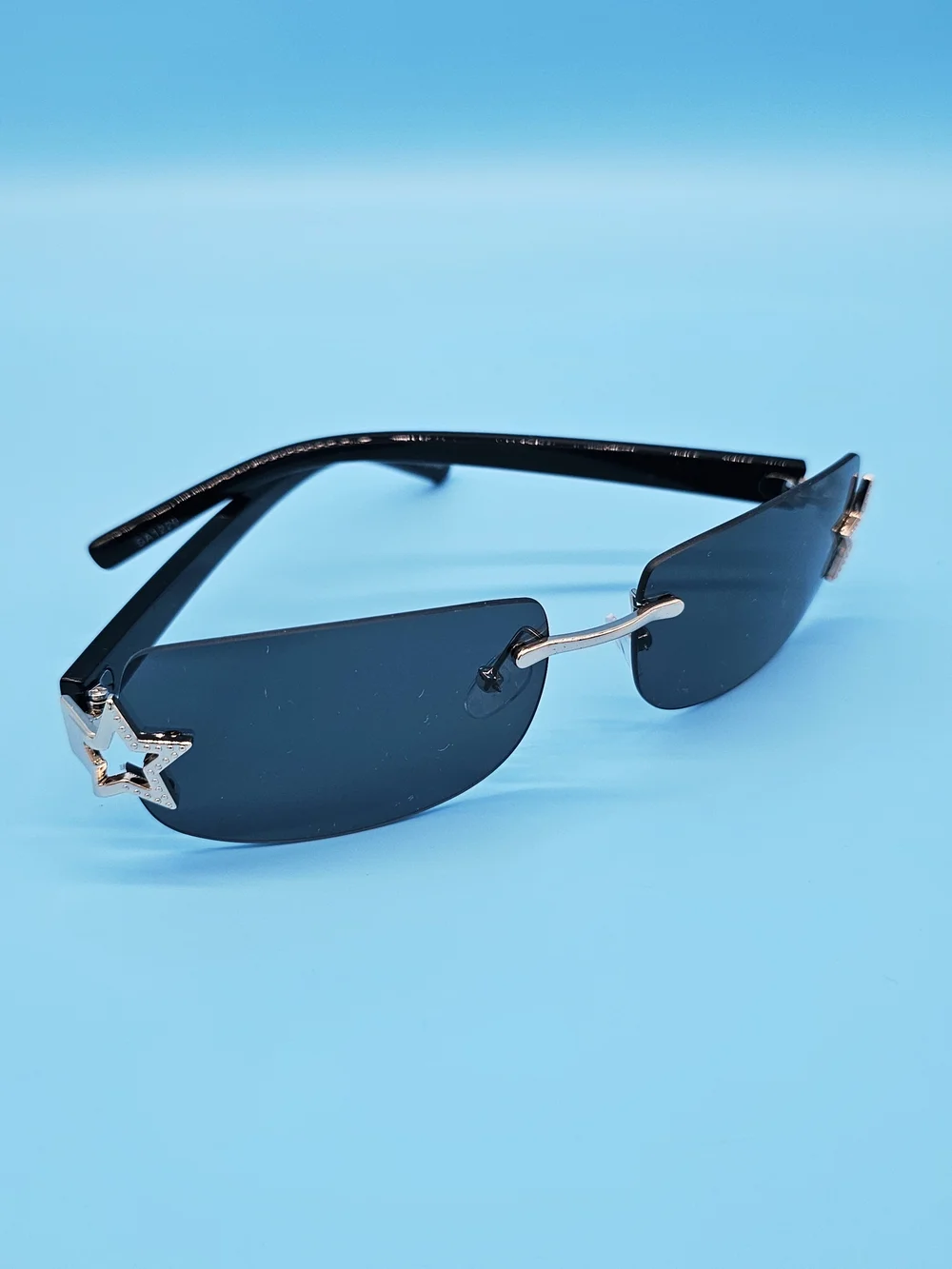 Black Star Accent Rimless Sunglasses